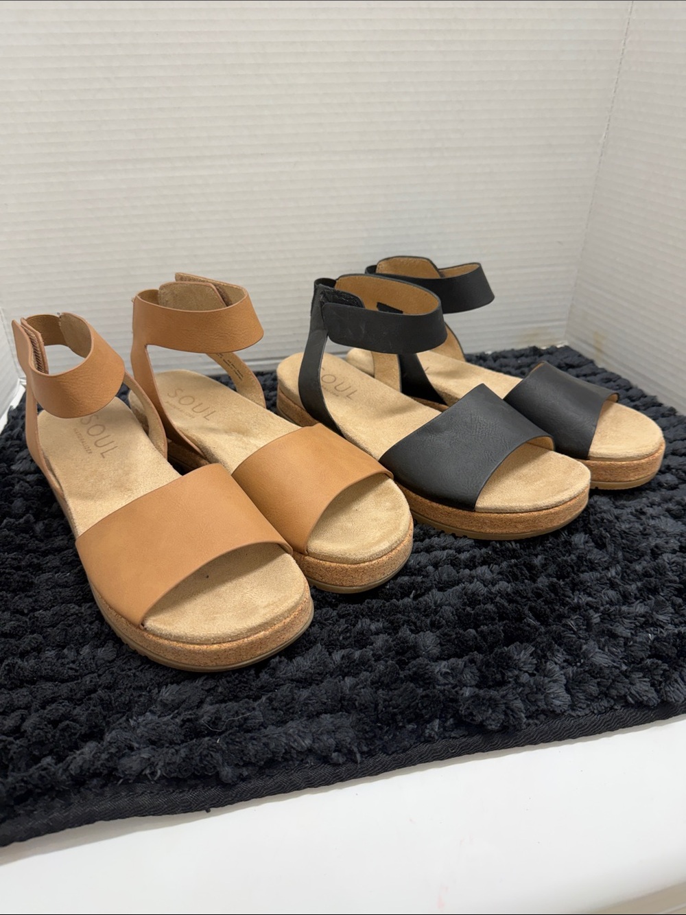 Naturalizer Women's Two-Tone Ankle-Strap Sandals Two pair in Tan and black